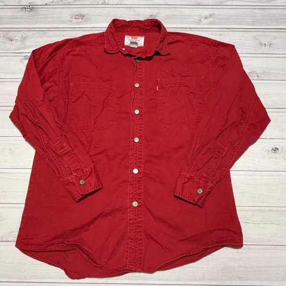 Levi's Other - Levi's Button Down Shirt Mens XL Red Vintage 90s Cotton Workwear 55500-1381